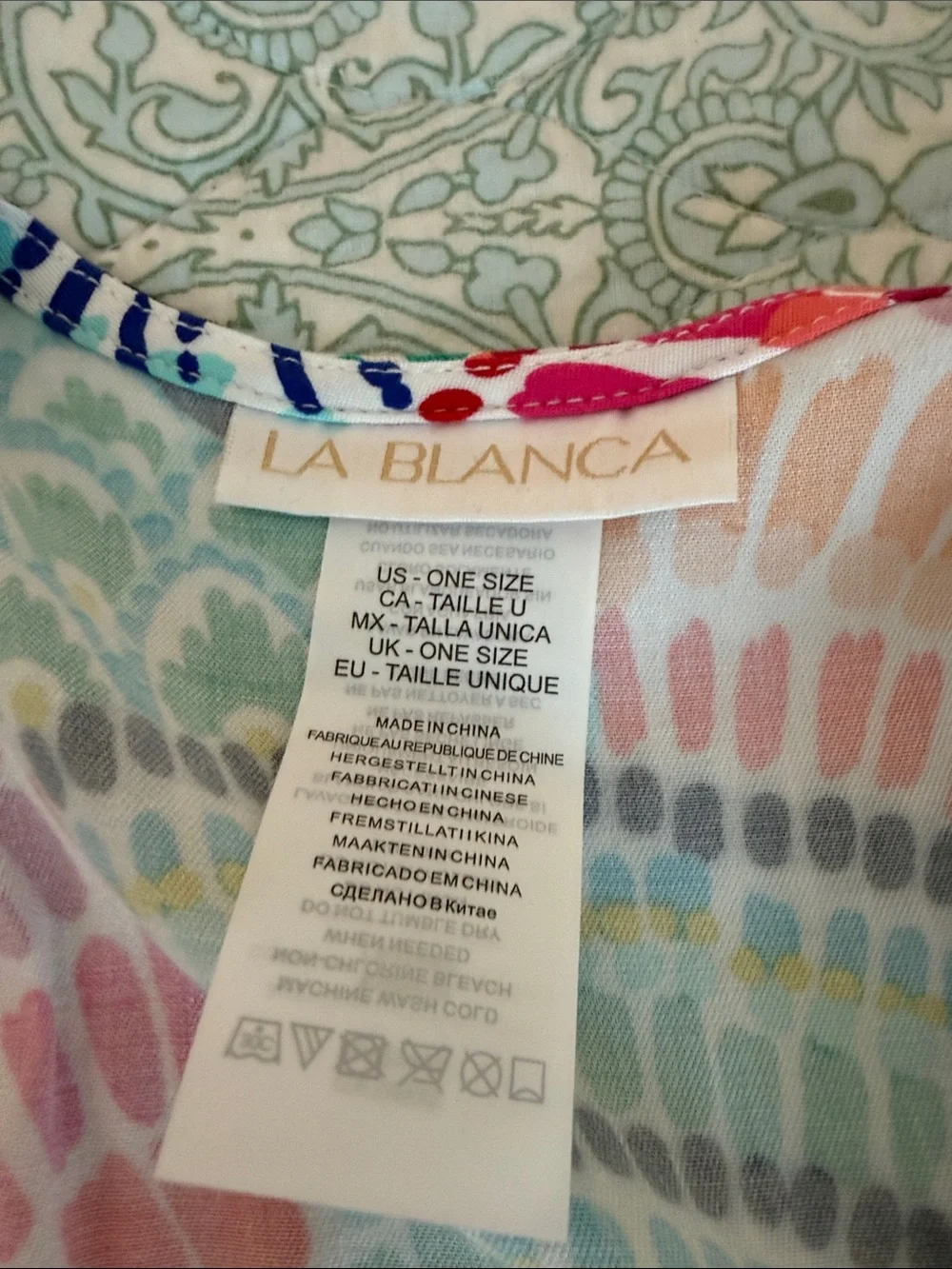 La Blanca Waves Of Color Ruffled Bandeau One Piece Swimsuit w/Kimono PLUS 18W